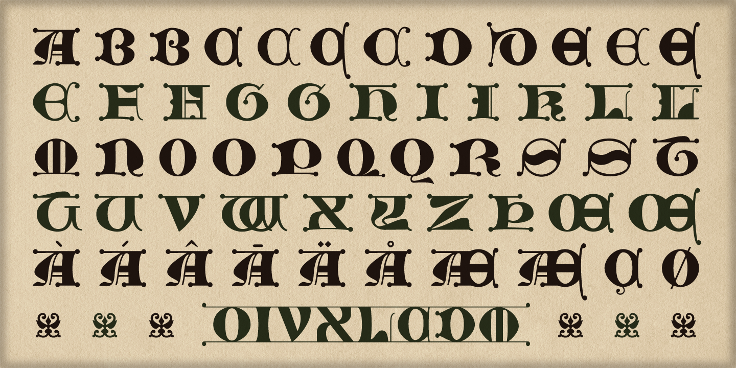 Example font Initials Gothic C #3